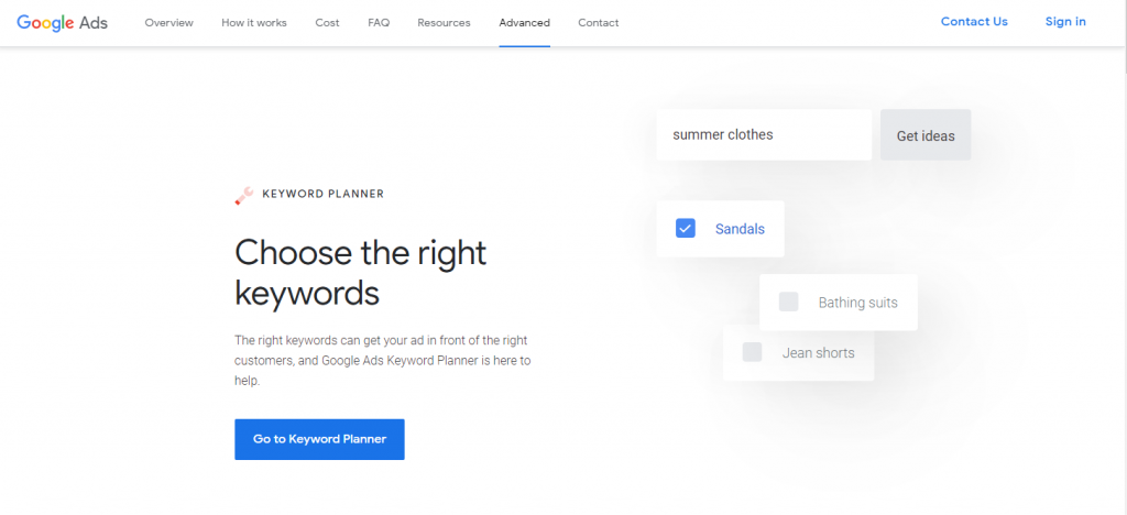 Google Ads Keyword Planner