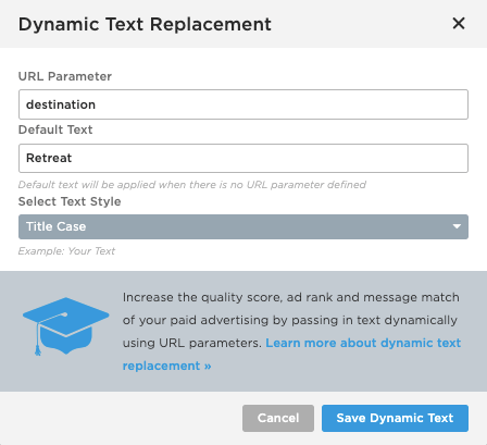 Unbounce Dynamic Text Replacement