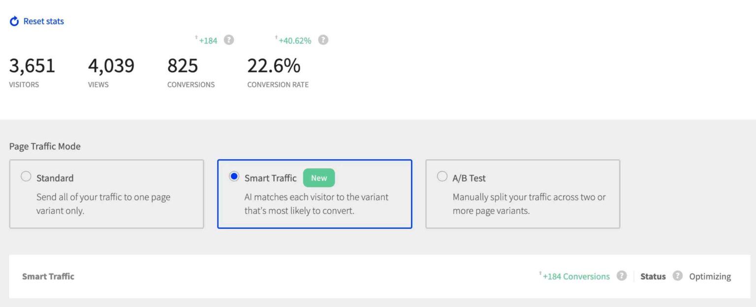 Unbounce Smart Traffic