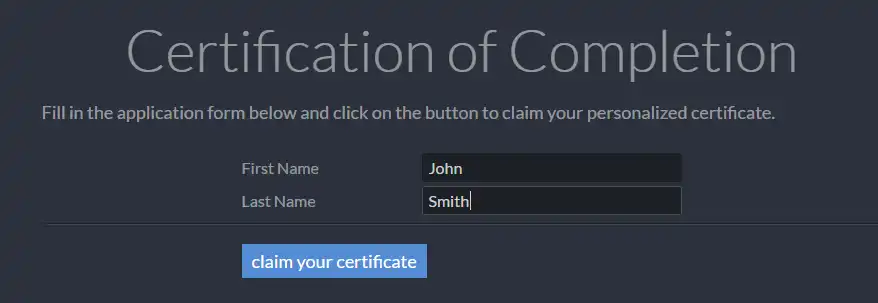 certificate of completion