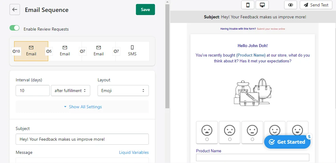 Stamped.io email review requests