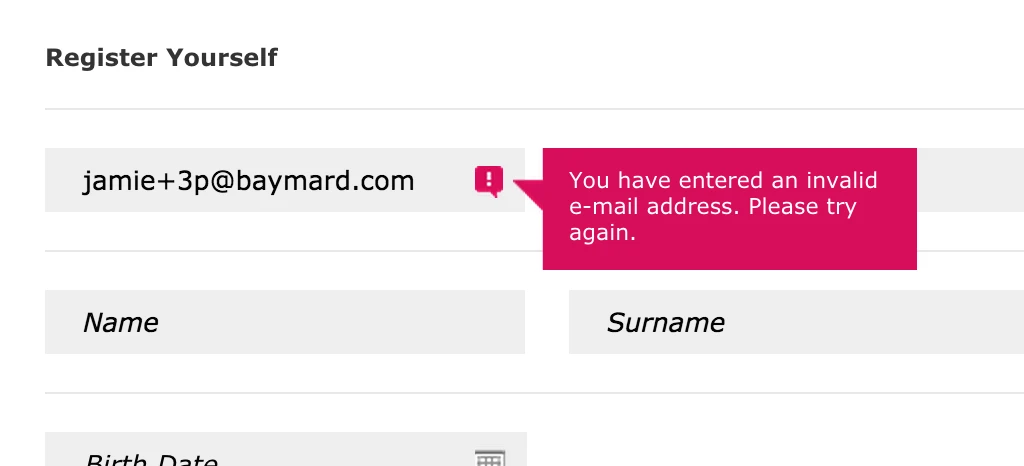 checkout form error to reduce cart abandonment