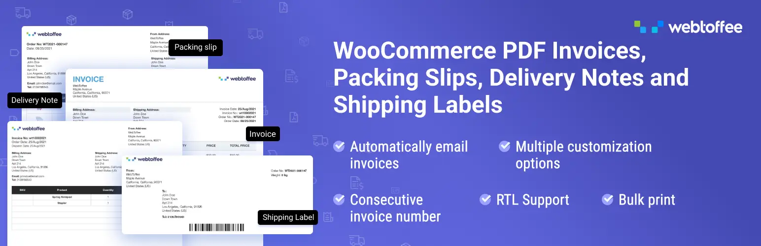 WebToffee WooCommerce PDF Invoices