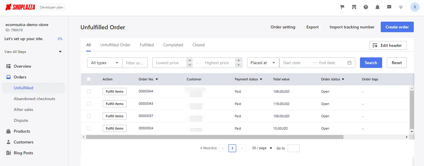 Shoplazza Order Management