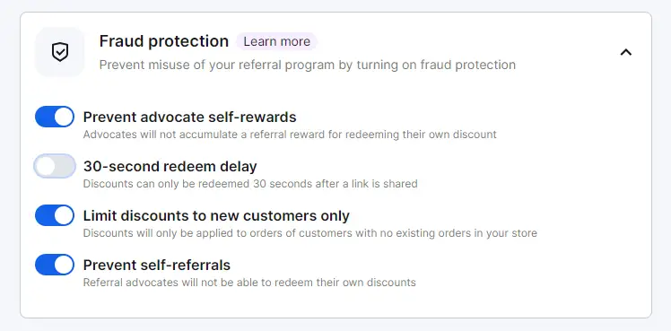 Loox Referral Fraud Protection