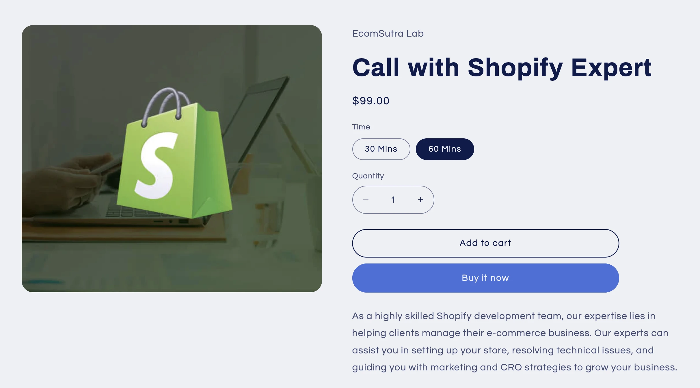 Shopify service page