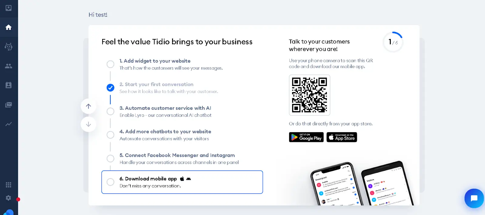 Download Tidio Mobile App