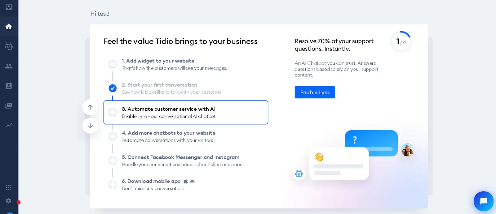 Lyro - conversational AI chatbot – Tidio