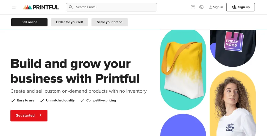 Printful Hompage