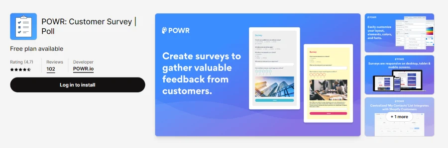 POWR Customer Survey App for Shopify stores