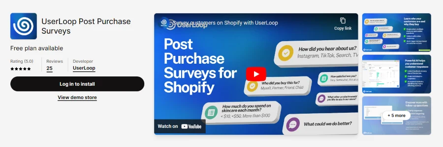 UserLoop - Shopify Survey app